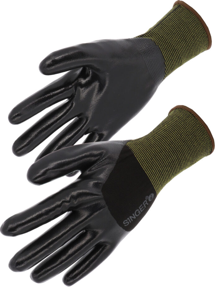 SINGER NYM334NIB Nokan nitraalipinnoite. Polyamidivuori. Neulottu ranne. 13 gauge.