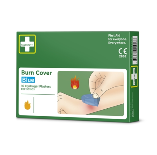 Cederroth sininen palovammalaastari Burn Cover – 45x74mm – 10 kpl 901903
