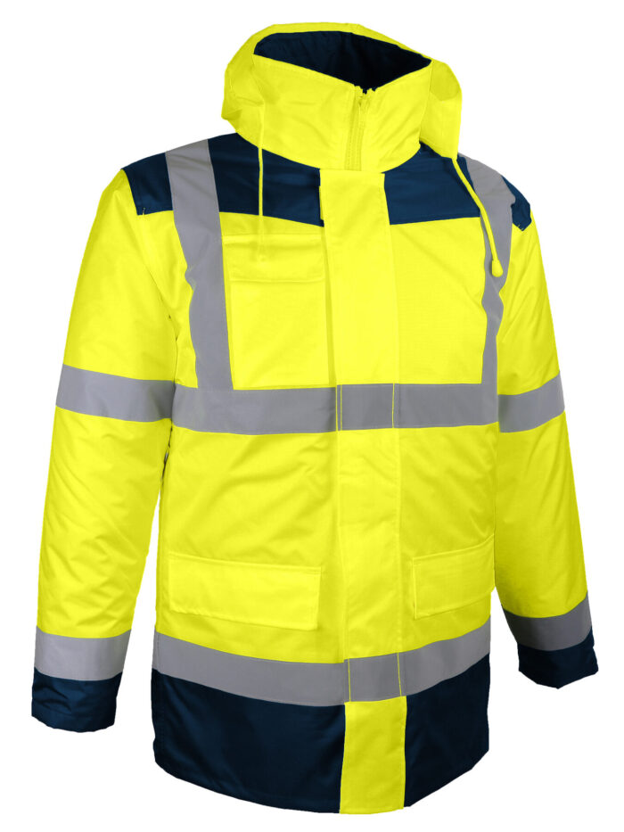 SINGER PARINA 5x1 korkean näkyvyyden parka. Irrotettava pitkähiha vest.