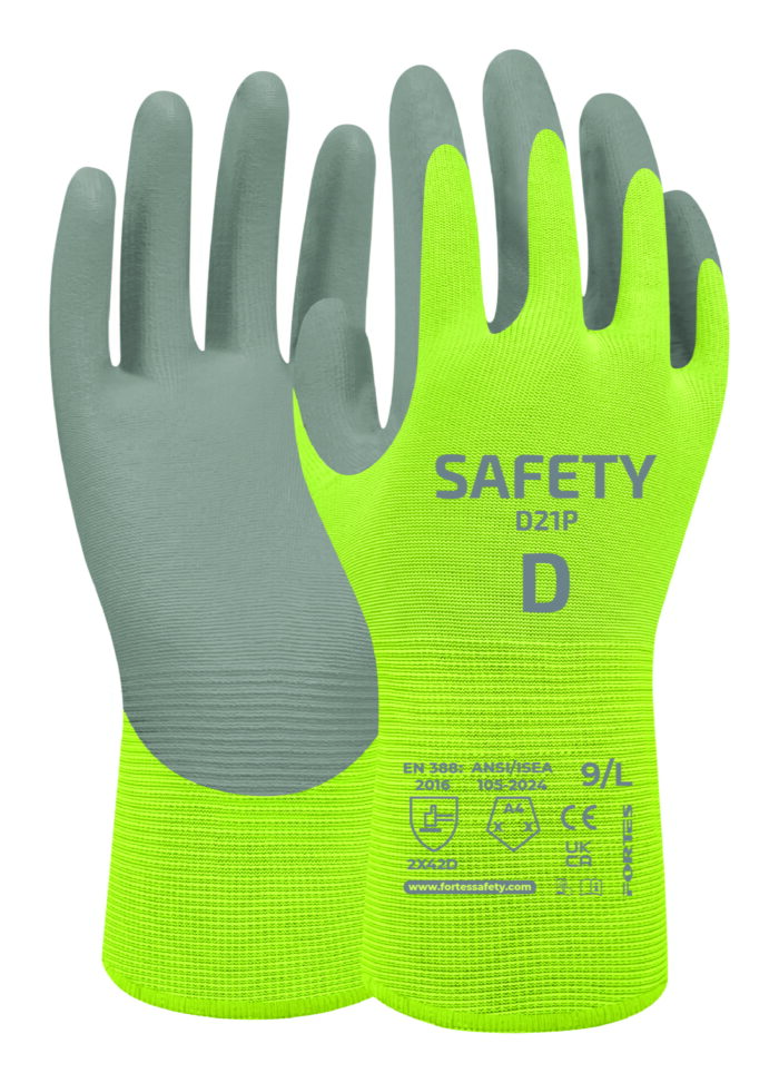 Fortes Safety D21P Viiltosuojakäsine D, PU, 21 gauge