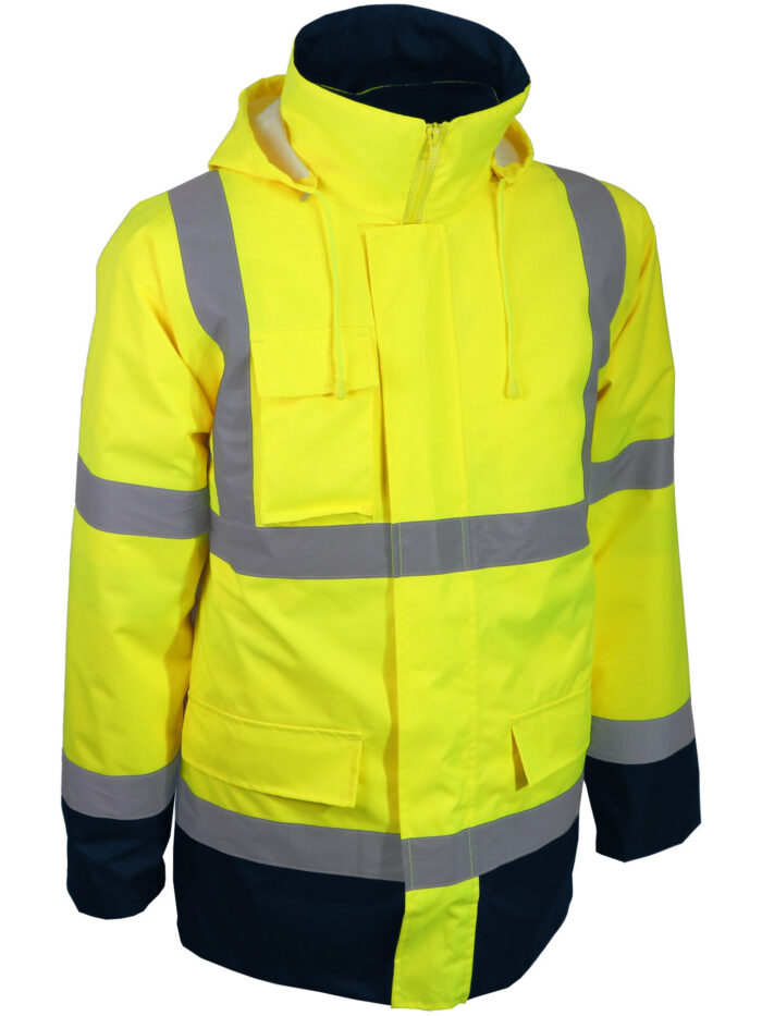 SINGER PACA 5x1 korkean näkyvyyden parka, 100% polyesteri Oxford 300D, päällystetty PU
